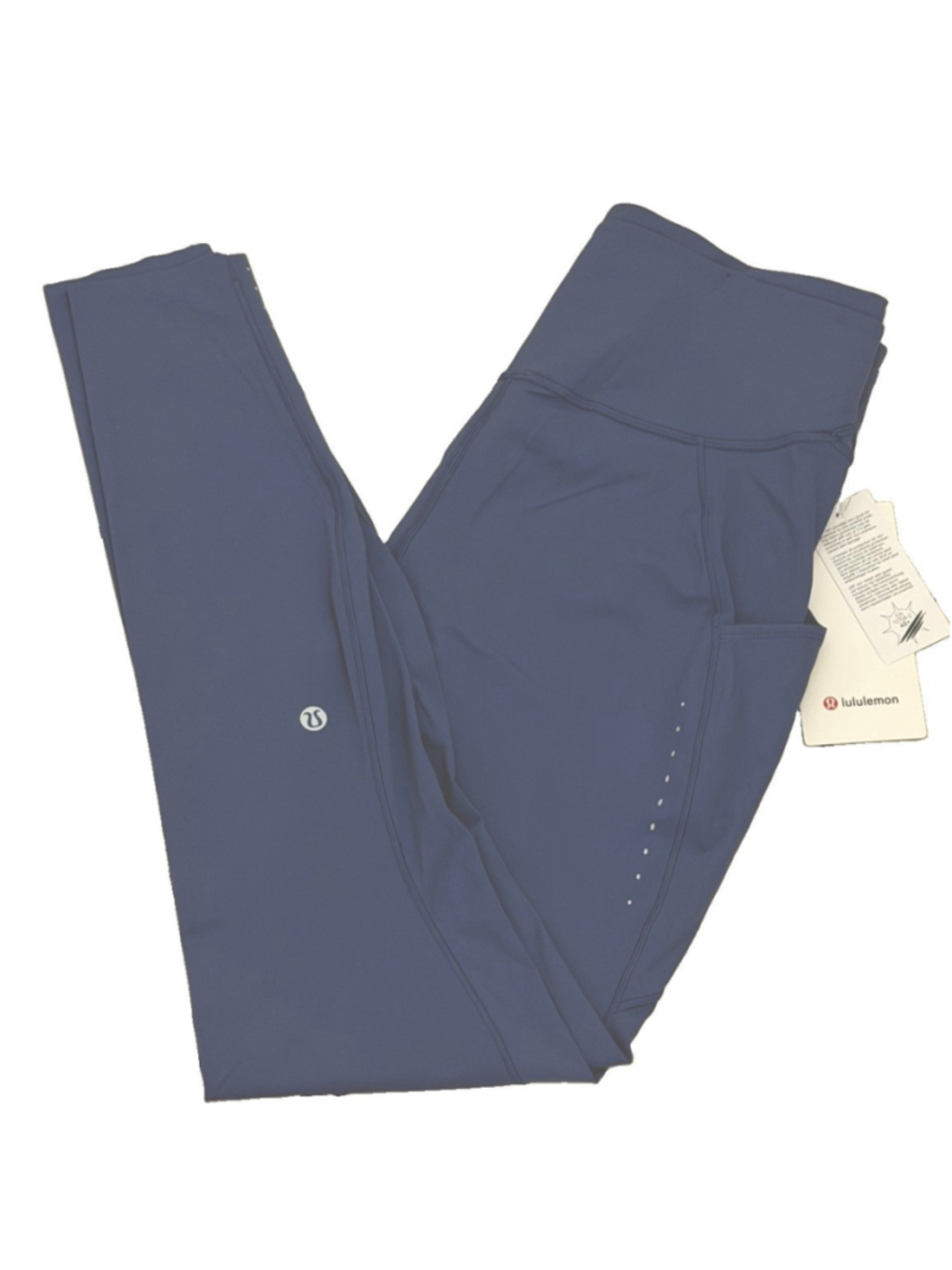 LULULEMON F&F HIGH RISE WITH POCKETS LEGGING 28” BRILLIANT BLUE COLOR SIZE 10